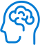 line sketch icon of face and brain